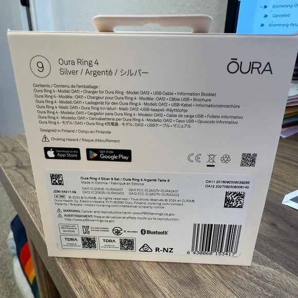 Oura Ring 4 in Shiny Silver Size 9 - Picture 2 of 3